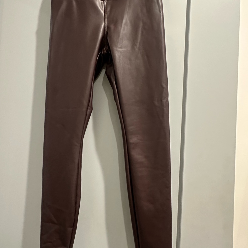 HALARA Chocolate Faux Leather Pants XS